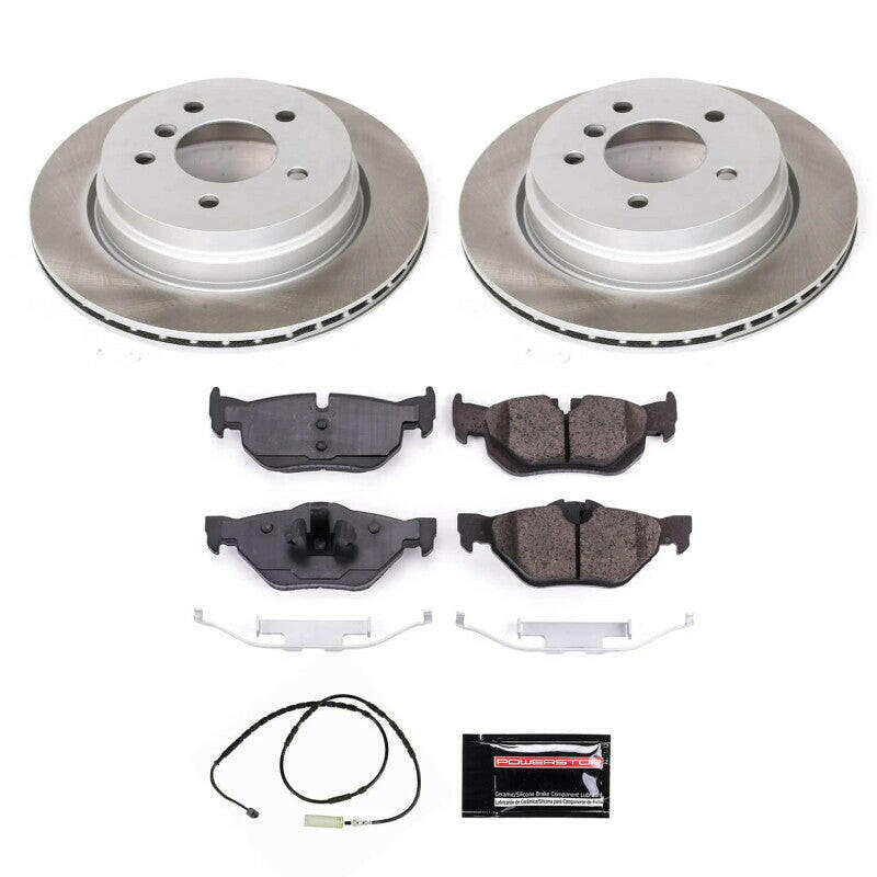 Power Stop 13-15 BMW X1 Rear Semi-Coated Rotor Kit Brake Kits - Performance Blank PowerStop