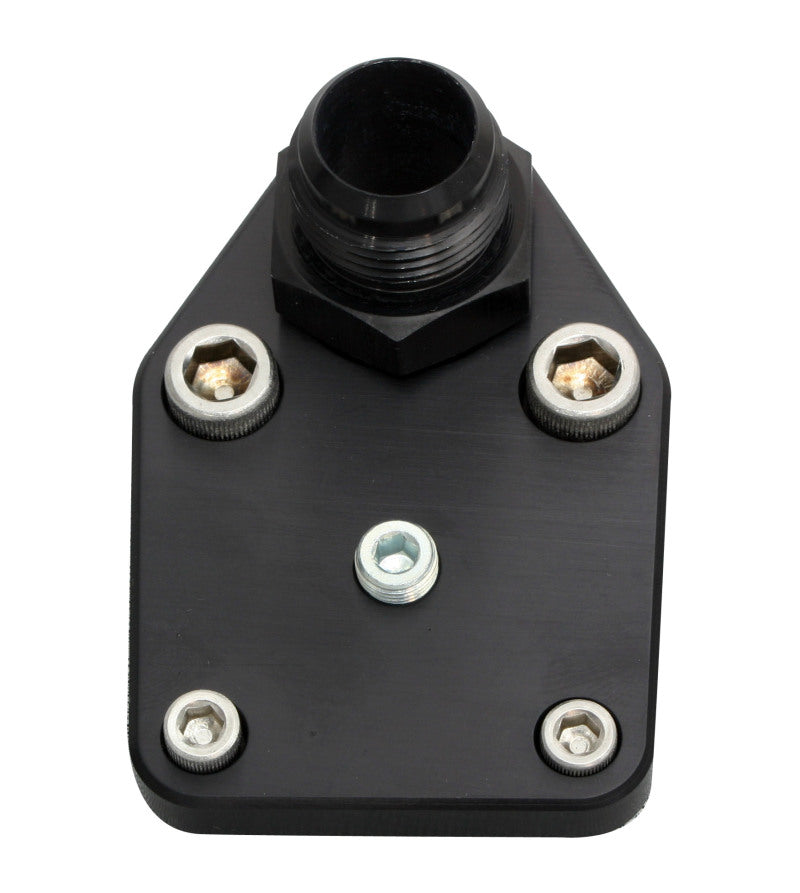 Moroso Chevrolet Small Block Fuel Pump Block-Off Plate w/Fitting - Billet Aluminum Block Off Plates Moroso