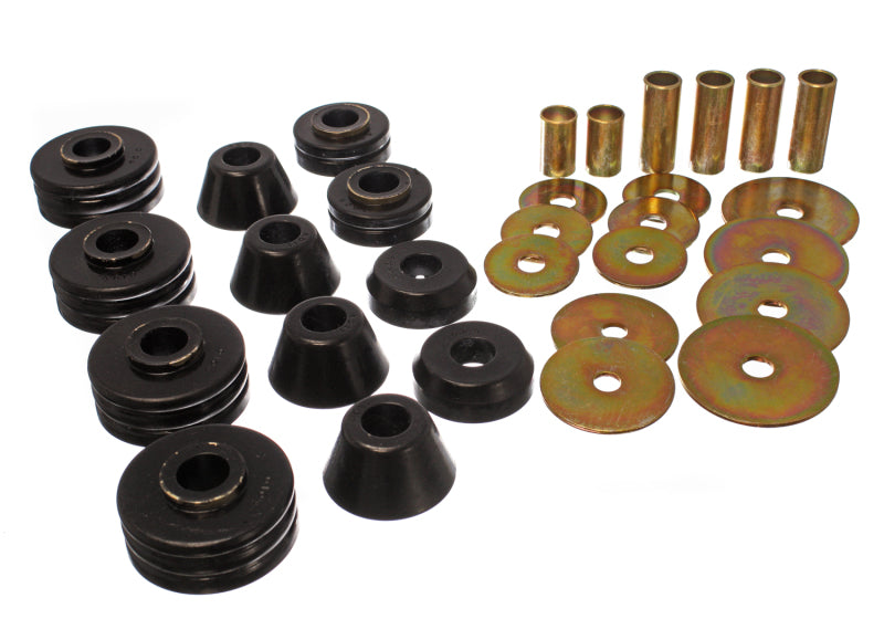 Energy Suspension 73-80 GM 1/2 Ton C-10/C1500 Pick Up 2WD Black Body (Cab) Mount Set Bushing Kits Energy Suspension