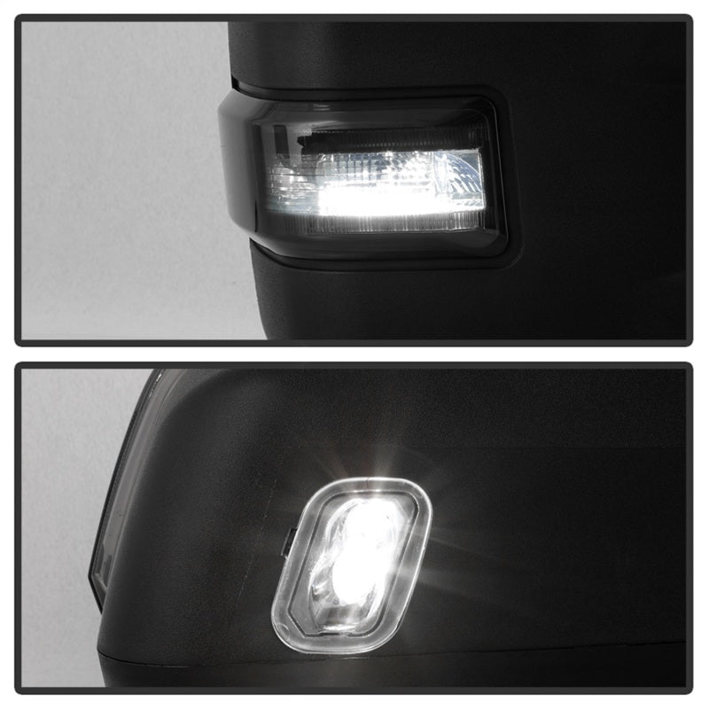xTune 15-17 Ford F-150 Heated LED Telescoping Pwr Mirrors - Smk (Pair) (MIR-FF15015S-G4-PWH-SM-SET) Side Mirrors SPYDER