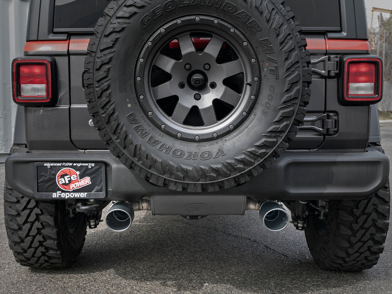 aFe Rebel Series 2.5in 409 SS Cat-Back Exhaust w/ Black Tips 18-19 Jeep Wrangler (JL) V6 3.6L Catback aFe