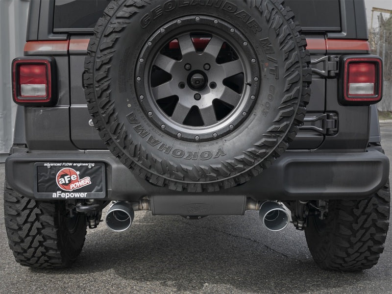 aFe Rebel Series 2.5in 304 SS Cat-Back Exhaust w/ Black Tips 2018+ Jeep Wrangler (JL) V6 3.6L Catback aFe