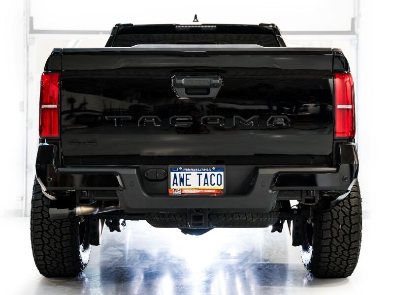 AWE Exhaust for 4th Gen Toyota Tacoma Dual Diamond Black Tips Catback AWE Tuning