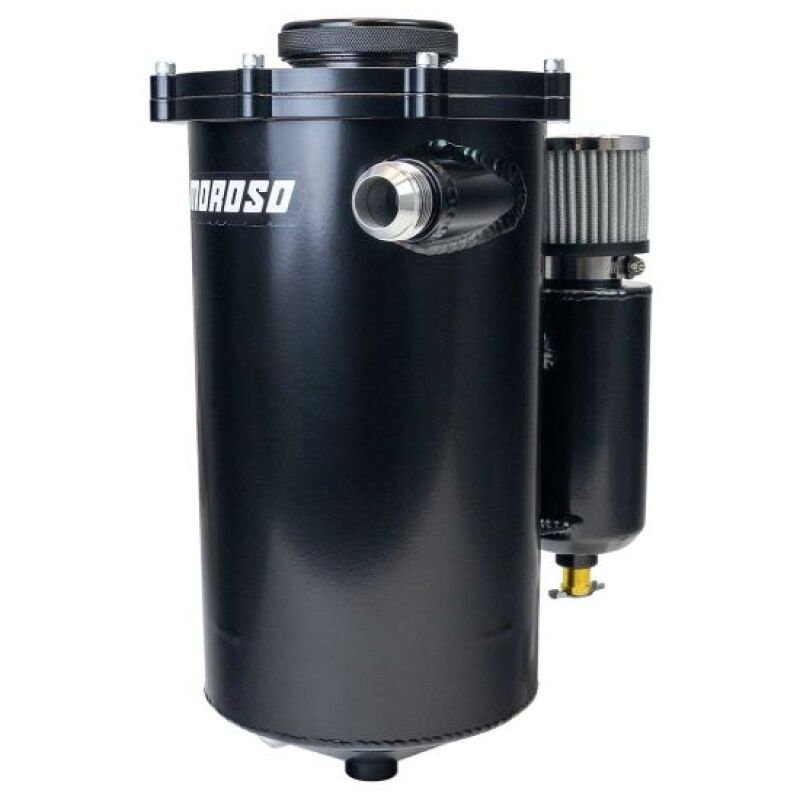 Moroso 2 Piece 15in Tall 7in Dia 7 Quart Dry Sump Tank - Black Dry Sump Oil Tanks Moroso