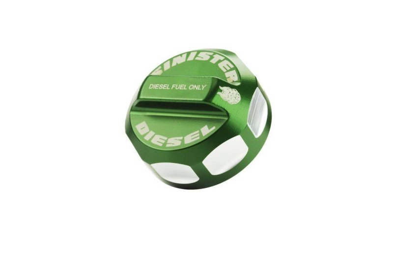 Sinister Diesel 08-16 Ford Powerstroke 6.4/6.7L Fuel Cap- Green Oil Caps Sinister Diesel