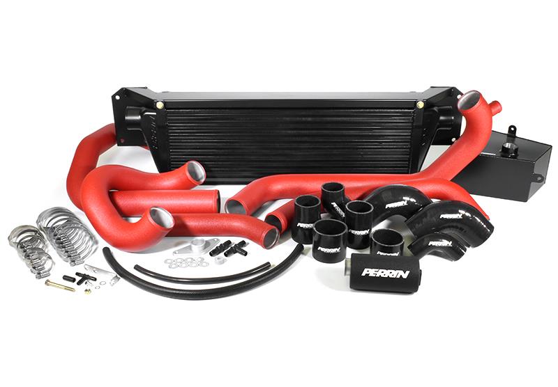 PERRIN 15-21 Subaru STI Front Mount Intercooler Boost Tubes + Hardware - Red Tubes Intercooler Ducting Perrin Performance