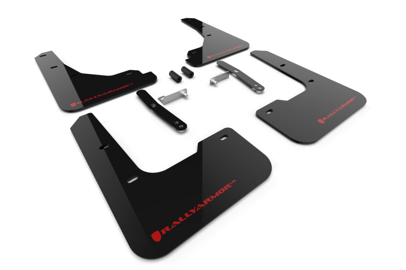 Rally Armor 24-25 Hyundai Elantra Black Mud Flap Red Logo Mud Flaps Rally Armor