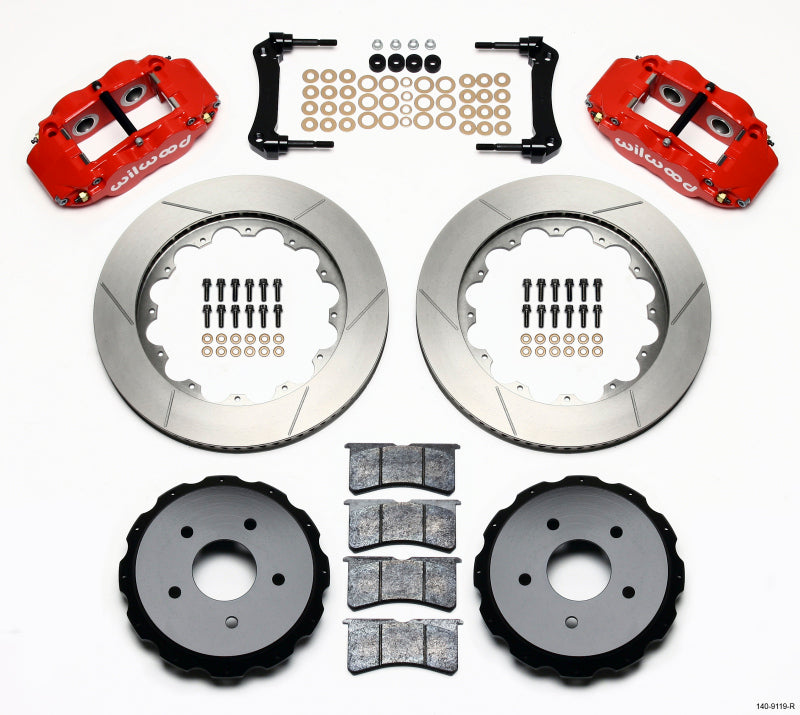 Wilwood Narrow Superlite 4R Rear Kit 14.00in Red 97-04 Corvette C5/Z06 05-13 C6 Big Brake Kits Wilwood