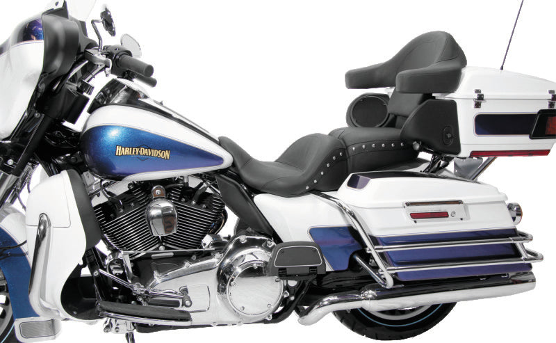 Mustang 08-21 Harley Electra Glide, Rd Glide, Rd King, Str Glide Lowdown 1PC Seat Studs - Black One-Piece Motorcycle Seats Mustang Motorcycle