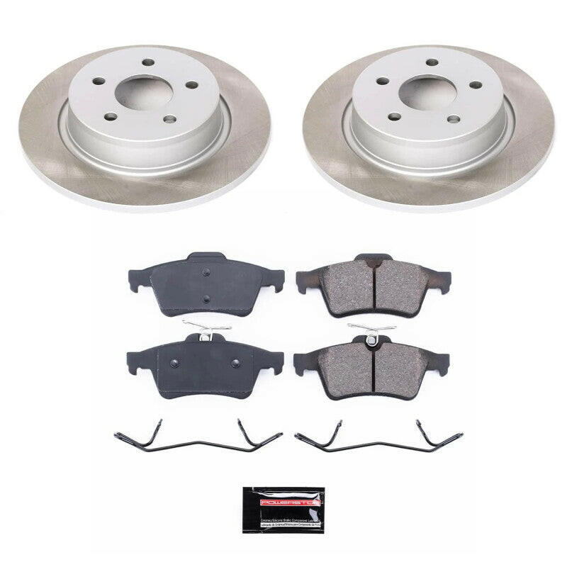 Power Stop 14-18 Ford Transit Connect Rear Semi-Coated Rotor Kit Brake Kits - Performance Blank PowerStop