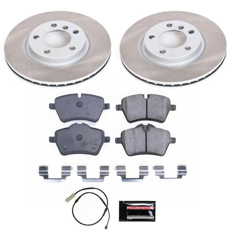 Power Stop 13-16 Mini Cooper Paceman Front Semi-Coated Rotor Kit Brake Kits - Performance Blank PowerStop