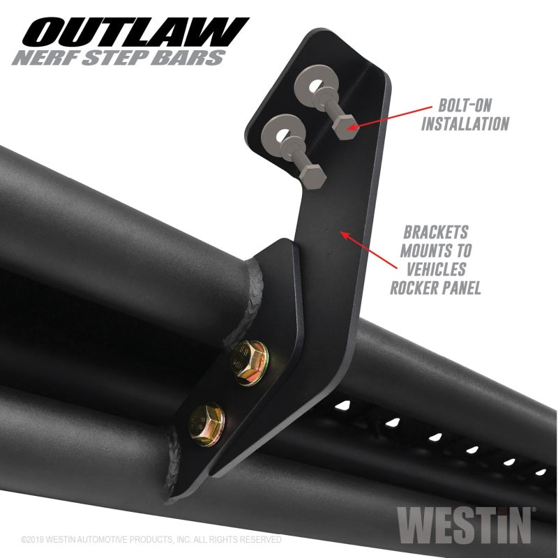 Westin 09-18 Dodge RAM 1500 Crew Cab Outlaw Nerf Step Bars Nerf Bars Westin