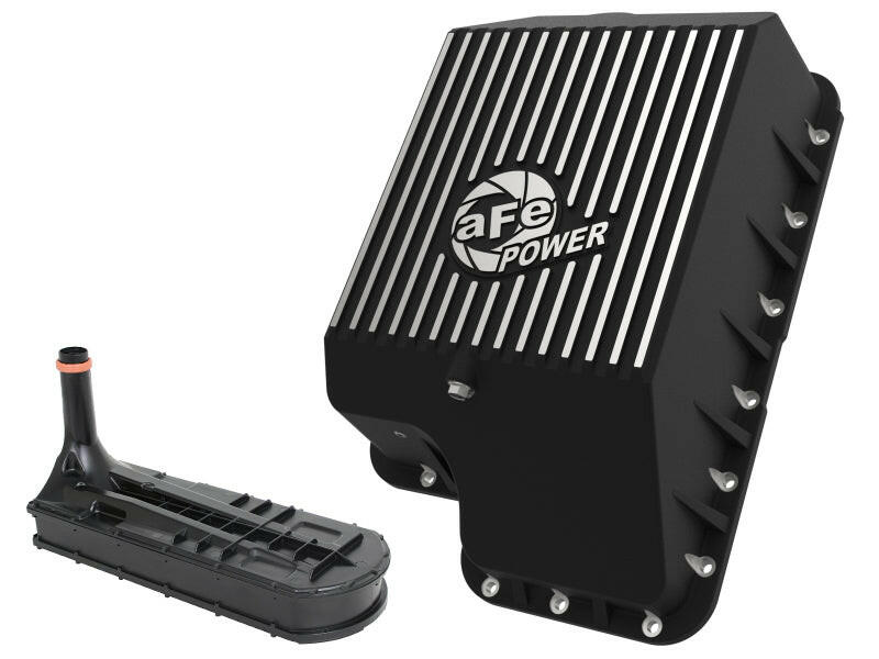 aFe Transmission Pan (Black); Ford Diesel Trucks 03-10 V8-6.0/6.4L (td) Diff Covers aFe