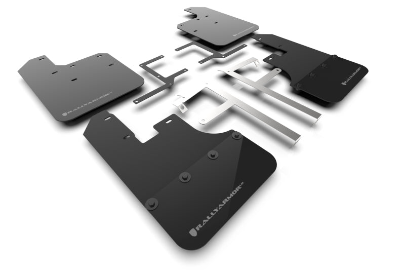 Rally Armor 19-25 Jeep Gladiator JT (Incl. Overland/Sport/Sport S) Black Mud Flap w/Grey Logo Mud Flaps Rally Armor