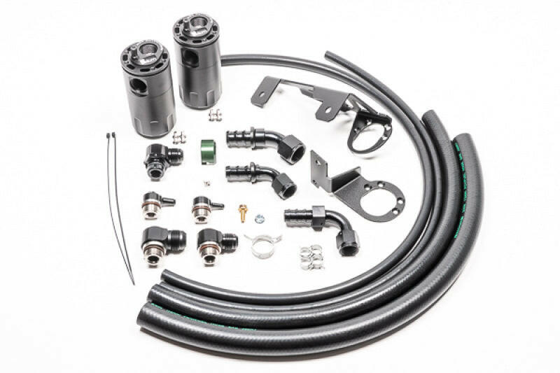 Radium Engineering Dual Catch Can Kit MK5 Supra Fluid Lock Oil Catch Cans Radium Engineering