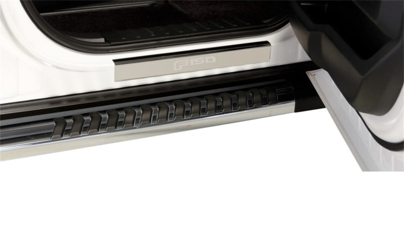 Putco 99-16 Ford SuperDuty Regular Cab & Super Cab w/ SUPERDUTY Etching - 2pcs SS Door Sills Door Panels Putco