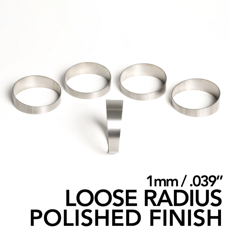 Ticon Industries 4in Pie Cut 1.37D Loose Radius 1mm/0.039in - 5 Pack (Polished) Titanium Tubing Ticon