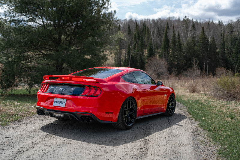 MBRP 18-20 Ford Mustang GT 2.5in T304 Non Active Dual Axle Back Exhaust System - 4in Dual Wall Tips Axle Back MBRP