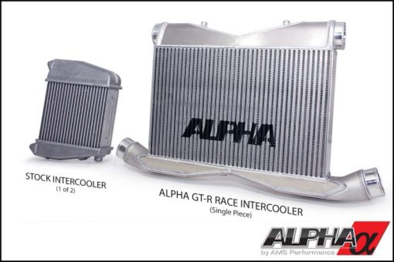 AMS Performance 2009+ Nissan R35 GTR Alpha Race Front Mount Intercooler Kit w/Logo Intercoolers AMS