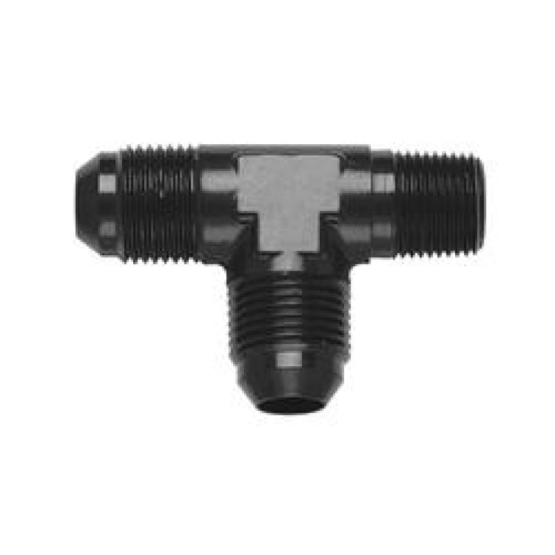 Fragola -10AN Tee 1/2 NPT On The Run - Black Fittings Fragola