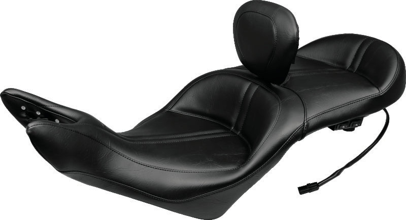 Mustang 08-17 Victory Vision Standard Touring 1PC Seat w/Driver Backrest - Black One-Piece Motorcycle Seats Mustang Motorcycle