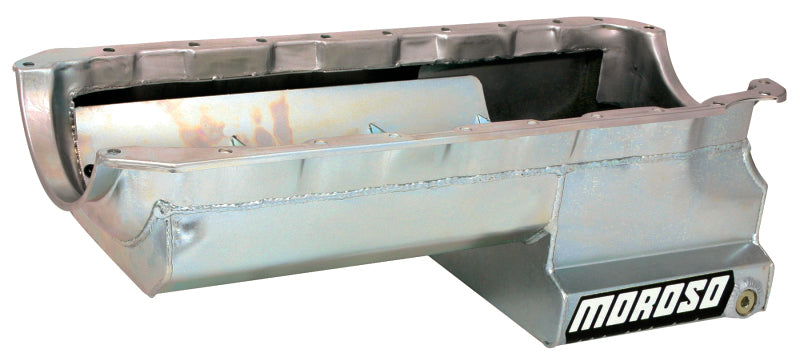 Moroso Chevrolet Big Block Mark IV Drag Race Baffled Power Pouch Wet Sump 6-7qt 8in Steel Oil Pan Oil Pans Moroso