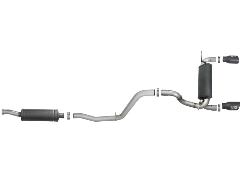 aFe Rebel Series 2.5in 304 SS Cat-Back Exhaust w/ Black Tips 2018+ Jeep Wrangler (JL) V6 3.6L Catback aFe