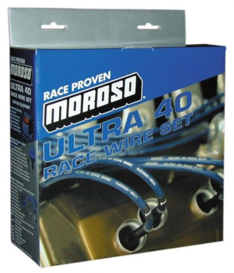 Moroso Ford 289-302 Ignition Wire Set - Ultra 40 - Unsleeved - HEI - Under Header - Black Spark Plug Wire Sets Moroso