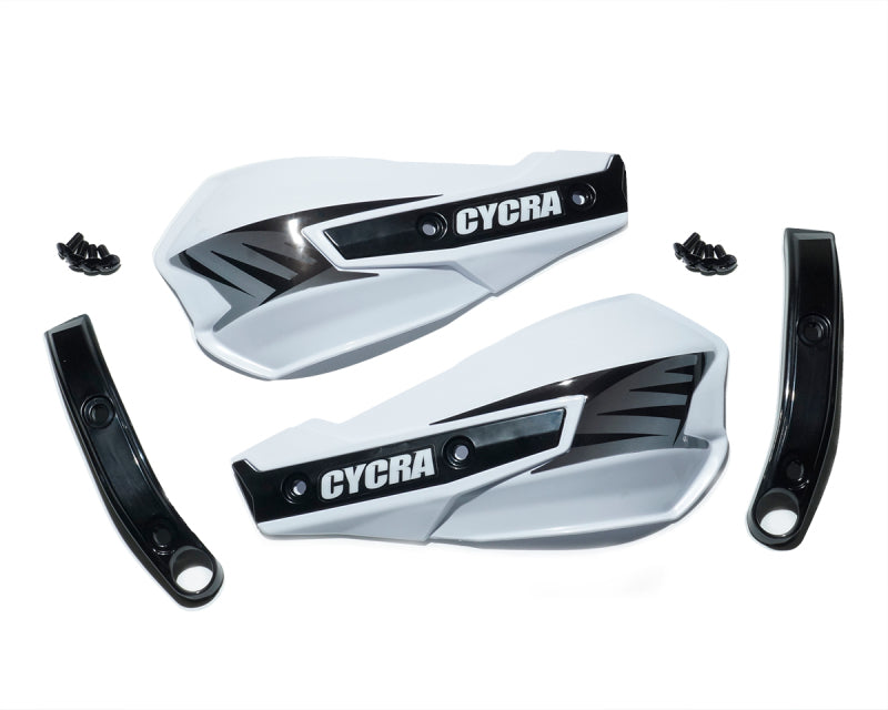 Cycra Vortex Replacement Hand Shields w/Abrasion Guards - White Hand Guards Cycra