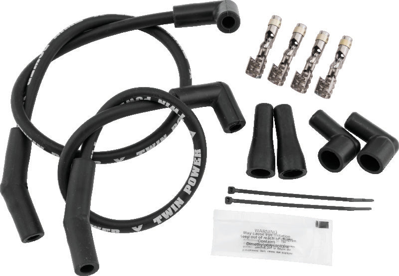 Twin Power Universal Custom Fit Black Ignition Wire Set Spark Plug Wire Sets TwinPower