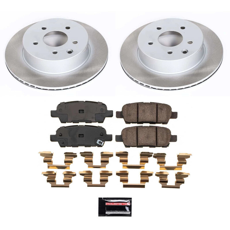 Power Stop 14-15 Nissan Rogue Select Rear Semi-Coated Rotor Kit Brake Kits - Performance Blank PowerStop
