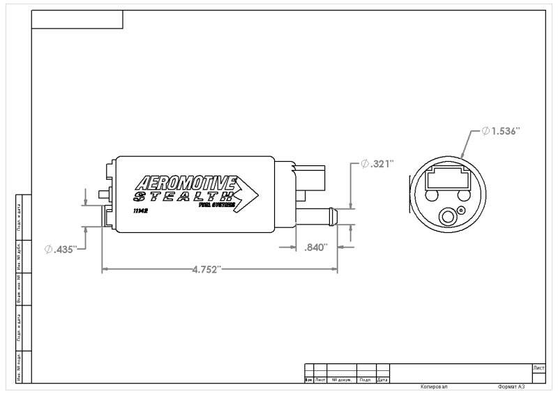 Aeromotive 340 Series Stealth In-Tank E85 Fuel Pump - Offset Inlet - Inlet Inline w/Outlet Fuel Pumps Aeromotive