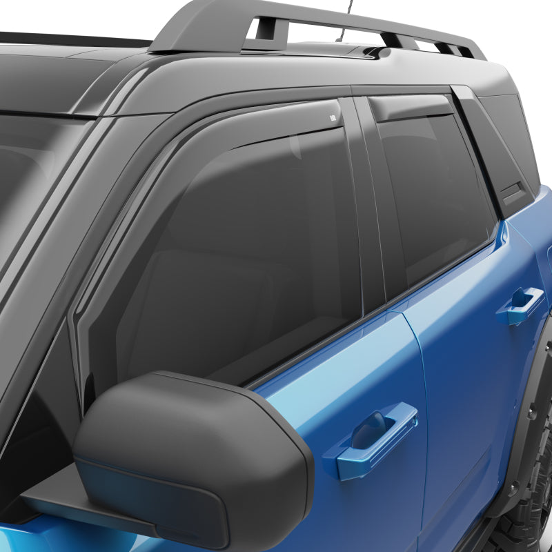EGR 21-22 Ford Bronco Sport 4 Door In-Channel Window Visors - Dark Smoked (573561) Wind Deflectors EGR