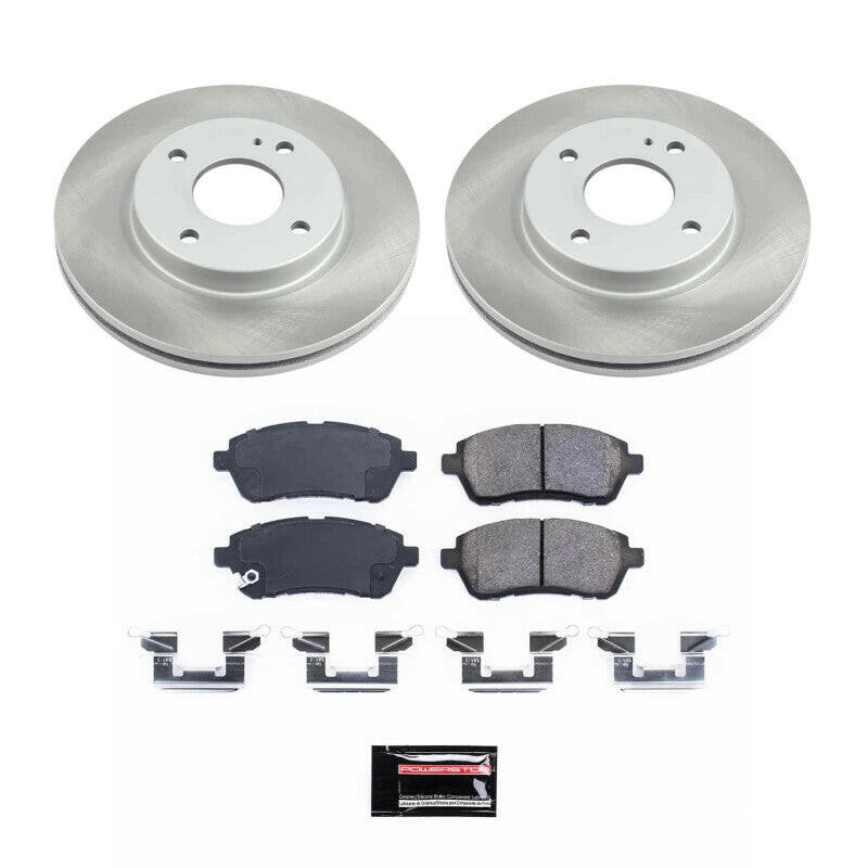 Power Stop 11-19 Ford Fiesta Front Semi-Coated Rotor Kit Brake Kits - Performance Blank PowerStop