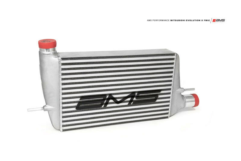AMS Performance 08-15 Mitsubishi EVO X Front Mount Intercooler w/Modular Cast End Tanks & Logo Intercoolers AMS