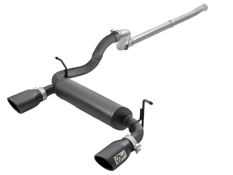 aFe Rebel Series 2.5in 409 SS Cat-Back Exhaust w/ Black Tips 18-19 Jeep Wrangler (JL) V6 3.6L Catback aFe