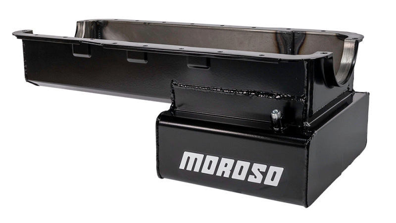 Moroso Ford 351W (w/Front Sump & Billet End Seals) Road Race Baffled Wet Sump 7qt 8in Steel Oil Pan Oil Pans Moroso