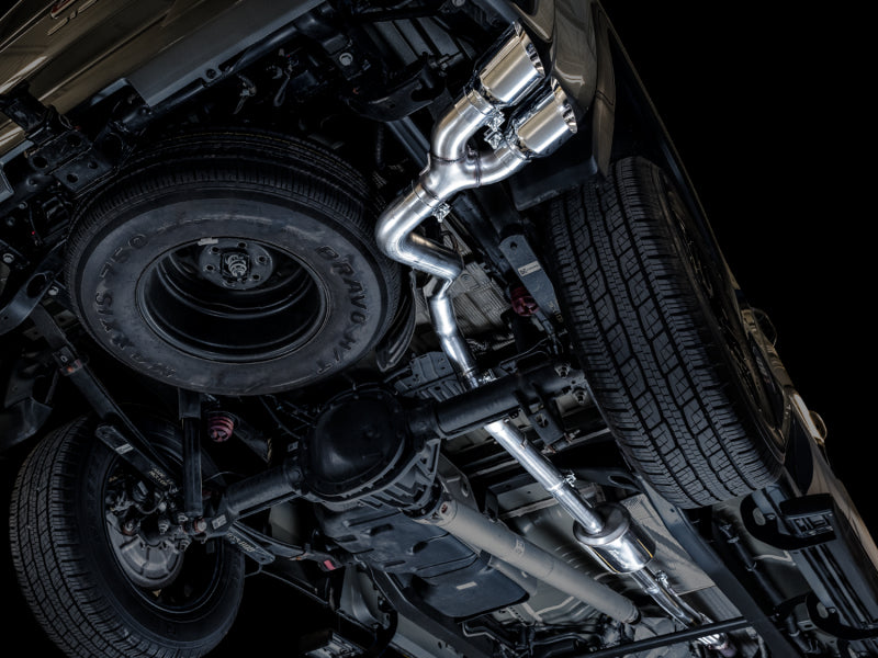 AWE Tuning 4th Gen GM 1500 5.3L 0FG Catback Dual Side Exit (Flat Bumper) - Chrome Tips Catback AWE Tuning