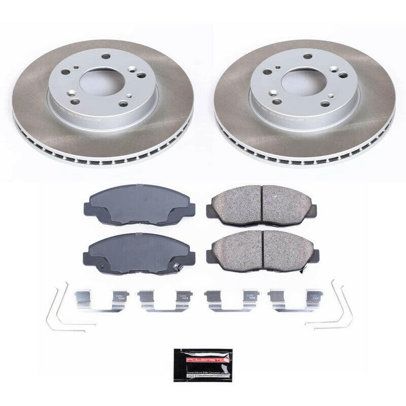 Power Stop 12-15 Honda Civic Front Semi-Coated Rotor Kit Brake Kits - Performance Blank PowerStop