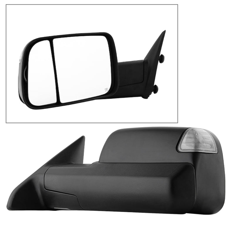xTune Dodge Ram 1500 09-12 Extendable Heated Adjust Mirror Black Housing Left MIR-DRAM09S-PWH-L Side Mirrors SPYDER