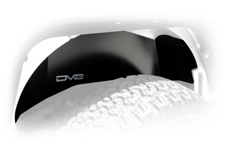 DV8 Offroad 07-18 Jeep Wrangler JK Rear Aluminum Inner Fender - Black Wheel Well Liners DV8 Offroad