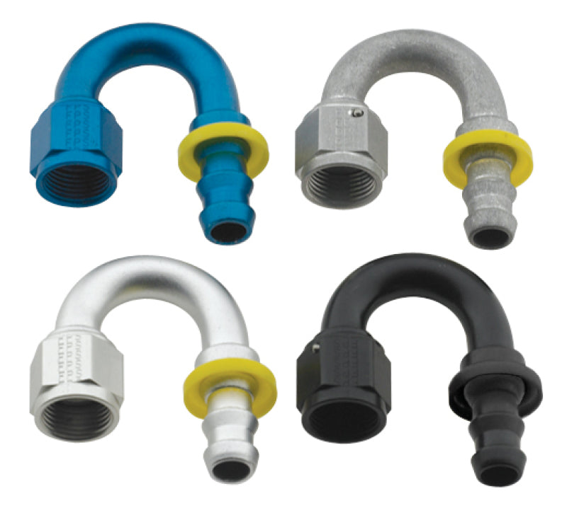 Fragola -10AN Push-Lite End 180 Degree - Blue Fittings Fragola