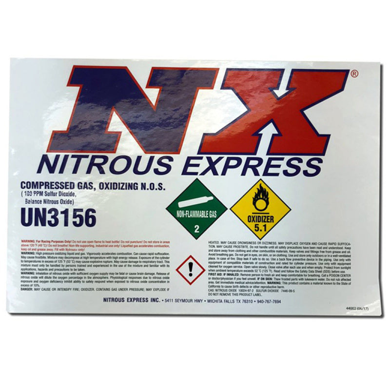 Nitrous Express 5lb Bottle Decal Stickers/Decals/Banners Nitrous Express