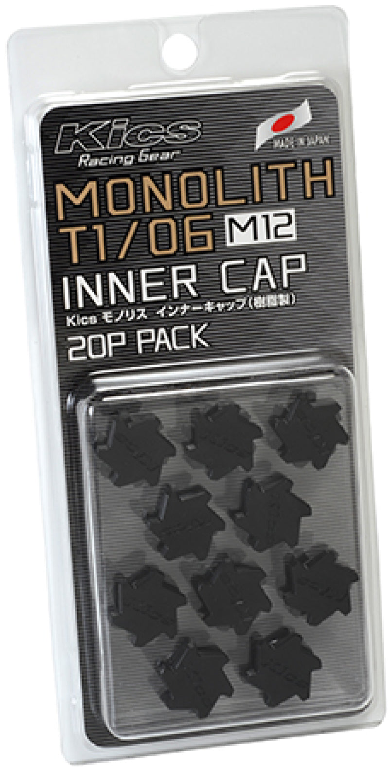 Project Kics M12 Monolith Cap - Black (Only Works For M12 Monolith Lugs) - 20 Pcs Wheel Accessories Project Kics
