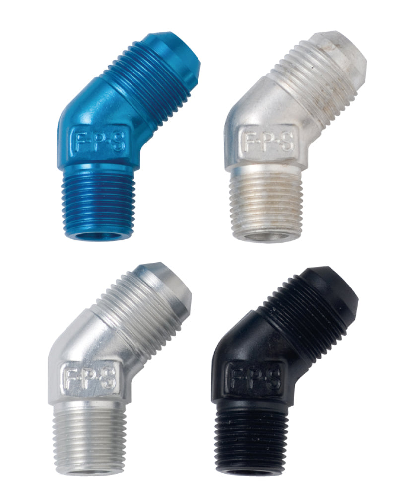 Fragola -10AN x 1/2 NPT 45 Degree Adapter - Black Fittings Fragola