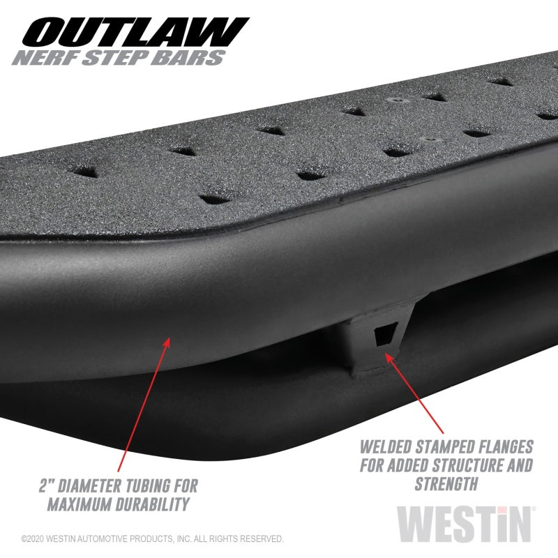 Westin 2020 Jeep Gladiator Outlaw Nerf Step Bars - Textured Black Nerf Bars Westin