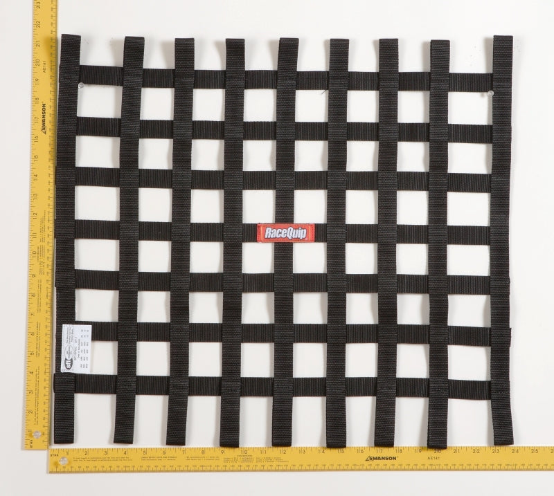 RaceQuip Black 21 X 24 SFI Ribbon Net Window Nets Racequip