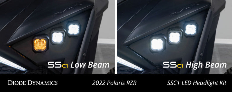 Diode Dynamics 20-Present Polaris RZR C1 Headlamp Kit Sport - White ABL (Pair) Headlights Diode Dynamics