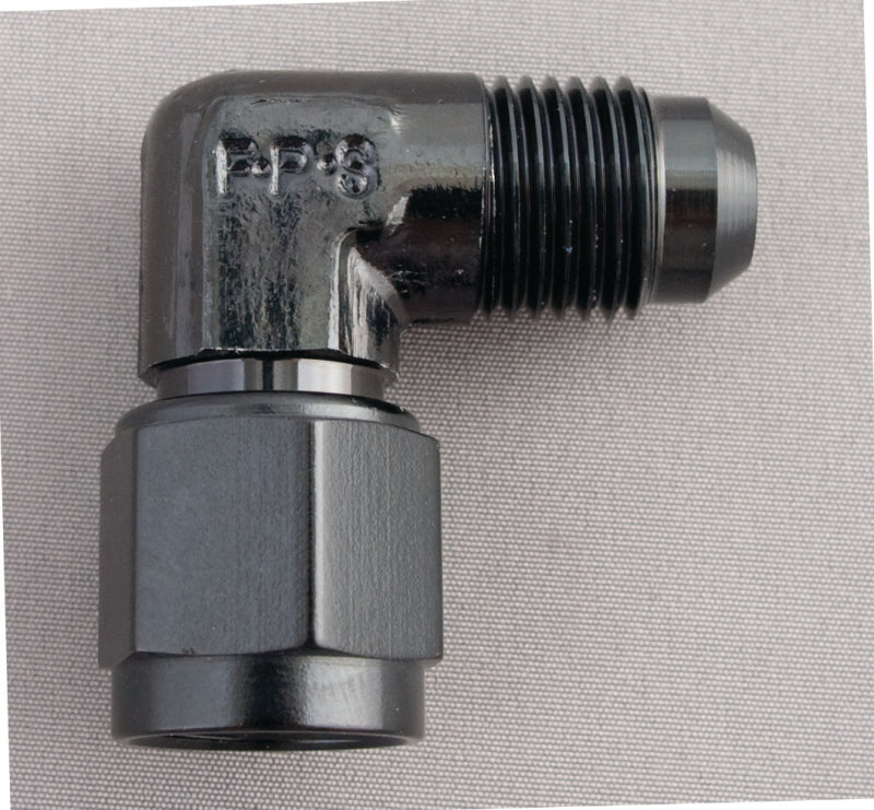 Fragola -10AN Female - Male Flare 90 Degree - Black Fittings Fragola