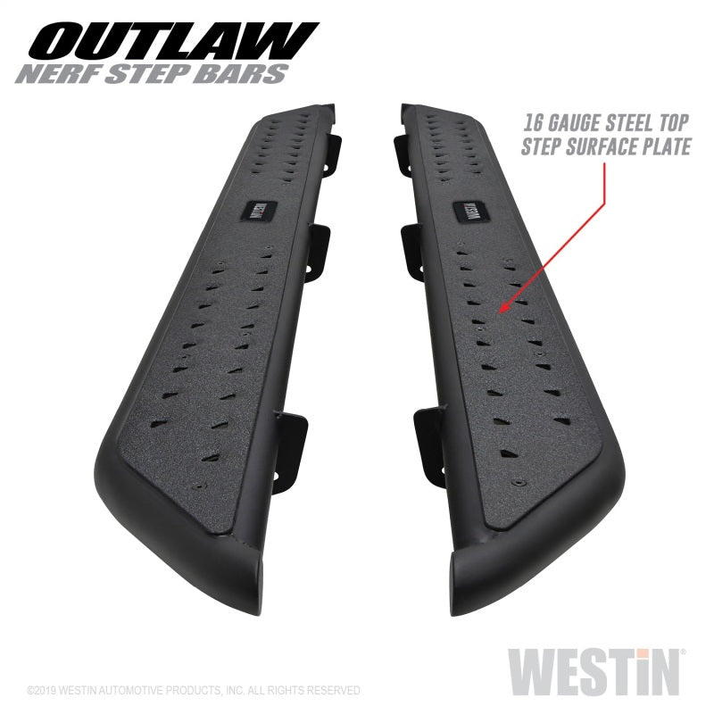 Westin 09-18 Dodge RAM 1500 Crew Cab Outlaw Nerf Step Bars Nerf Bars Westin